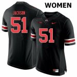 Women's Ohio State Buckeyes #51 Antwuan Jackson Black Out Nike NCAA College Football Jersey March GYT0144OH